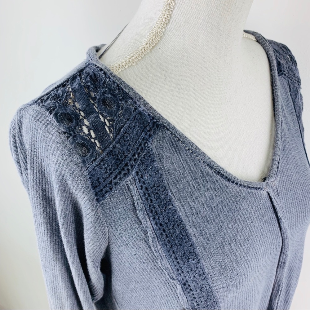 Knox Rose Bohemian Lace Cute Long Sleeve Shirt M - Picture 5 of 8